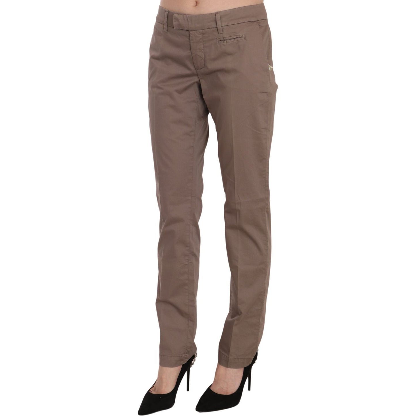 Dondup Brown Low Waist Straight Cut Trouser Pant PAN70185-31