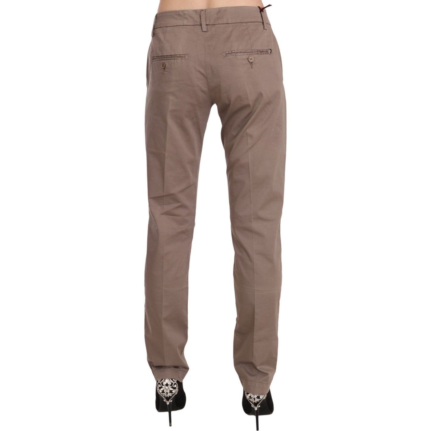 Dondup Brown Low Waist Straight Cut Trouser Pant PAN70185-31