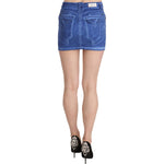 PLEIN SUD Blue Cotton Stretch Casual Mini Skirt PAN70246-36