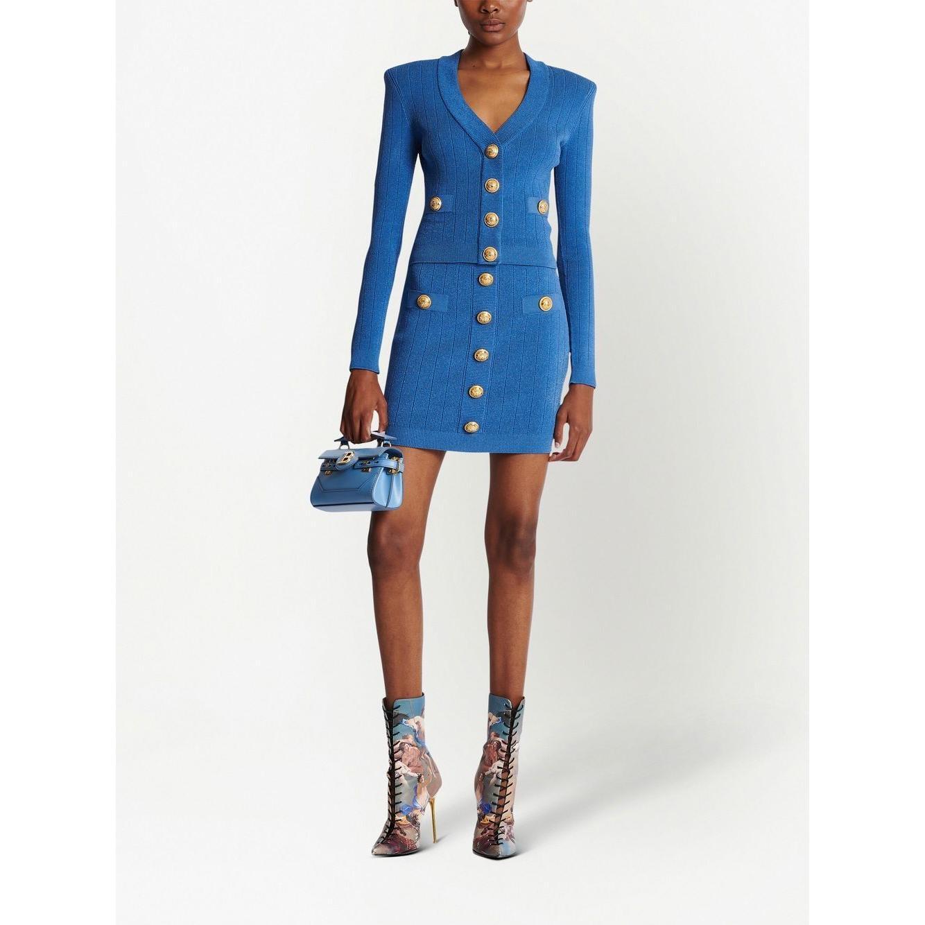 Balmain Skirts Blue AF0LB290KB076KF