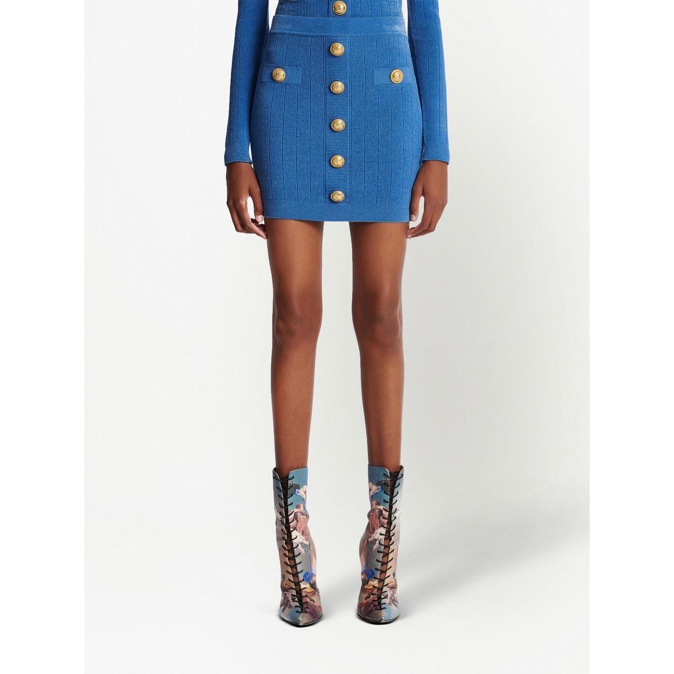Balmain Skirts Blue AF0LB290KB076KF