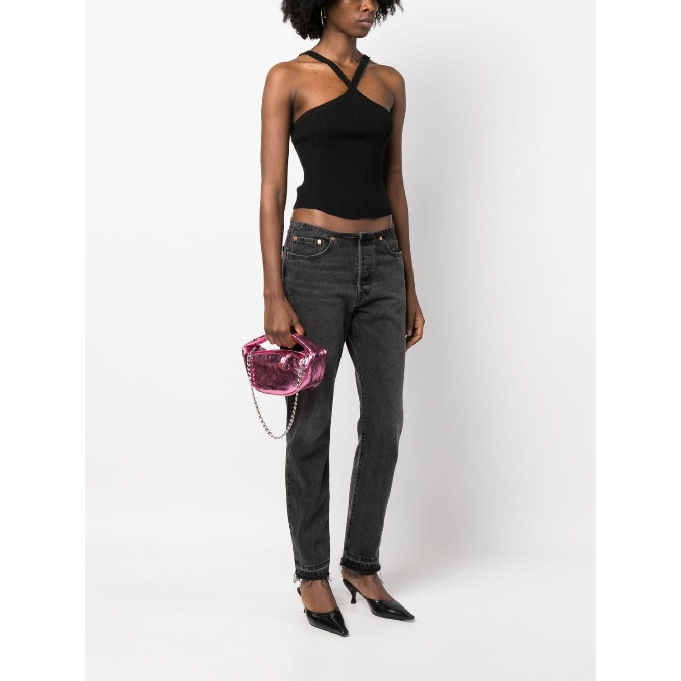 By Far Metallic leather shoulder bag 23SSBCUSSLPPASMALPP