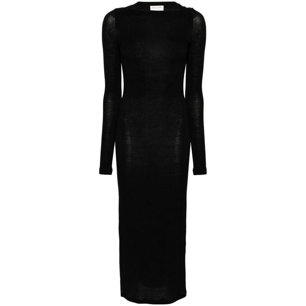Saint Laurent Wool blend long pencil dress 775362Y37NW1000