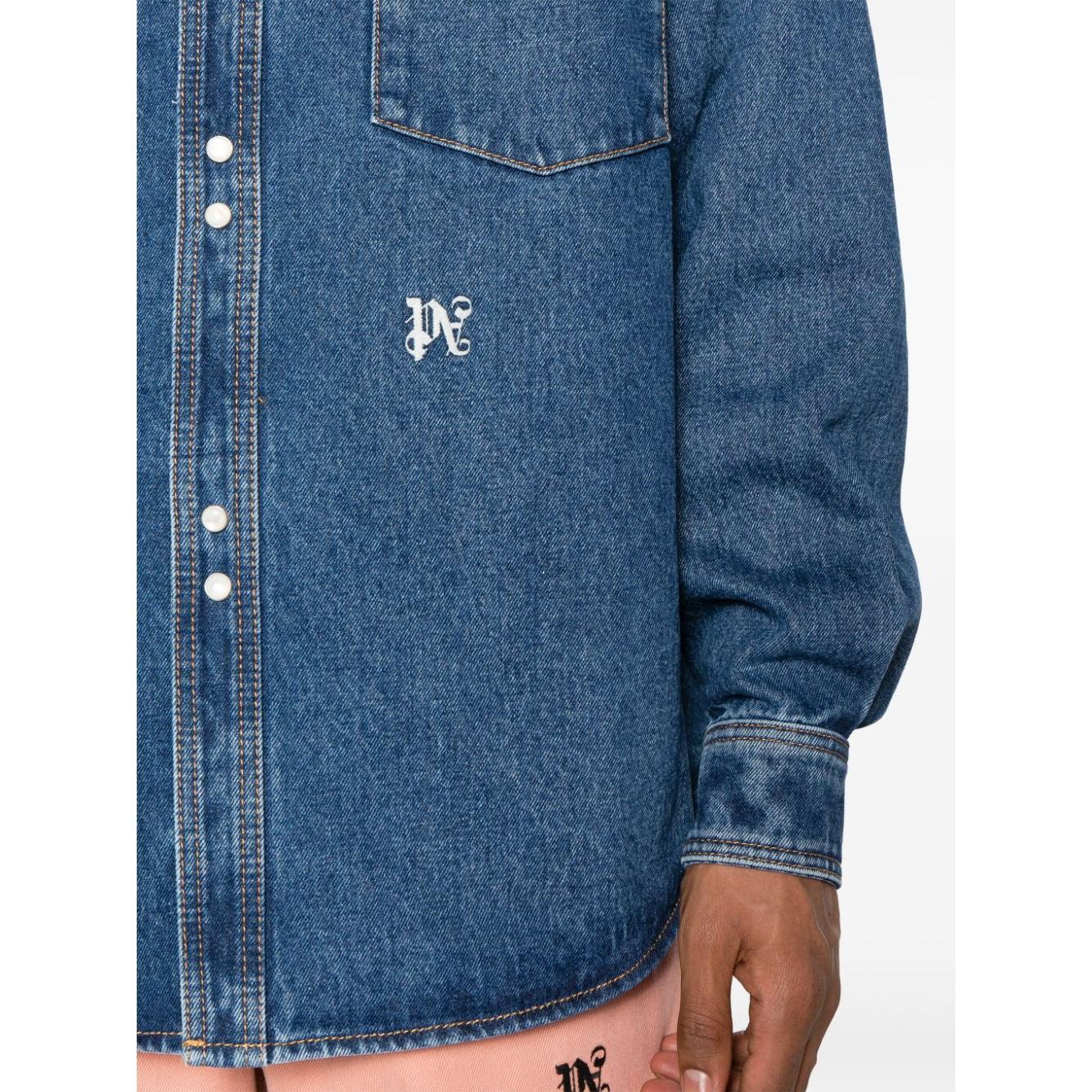 Palm Angels Shirts Blue PMYD023R24DEN0024001