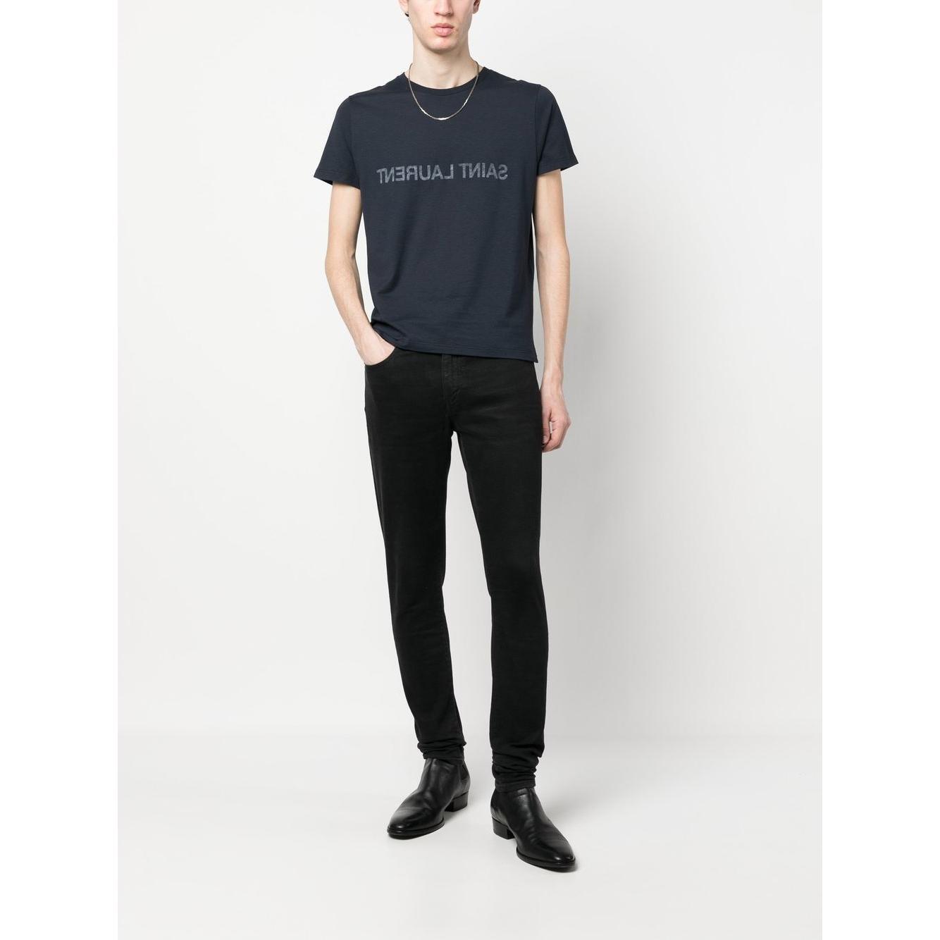 Saint Laurent Reverse logo-print cotton T-shirt 663278Y37AW4145