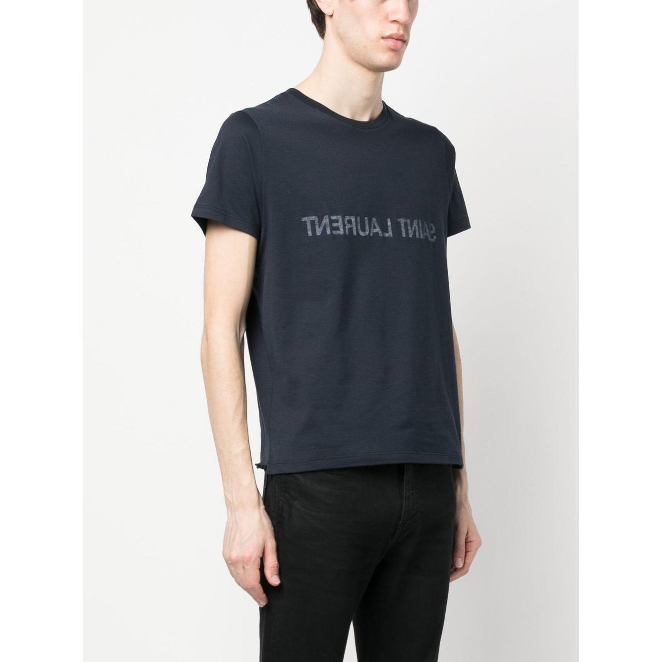 Saint Laurent Reverse logo-print cotton T-shirt 663278Y37AW4145