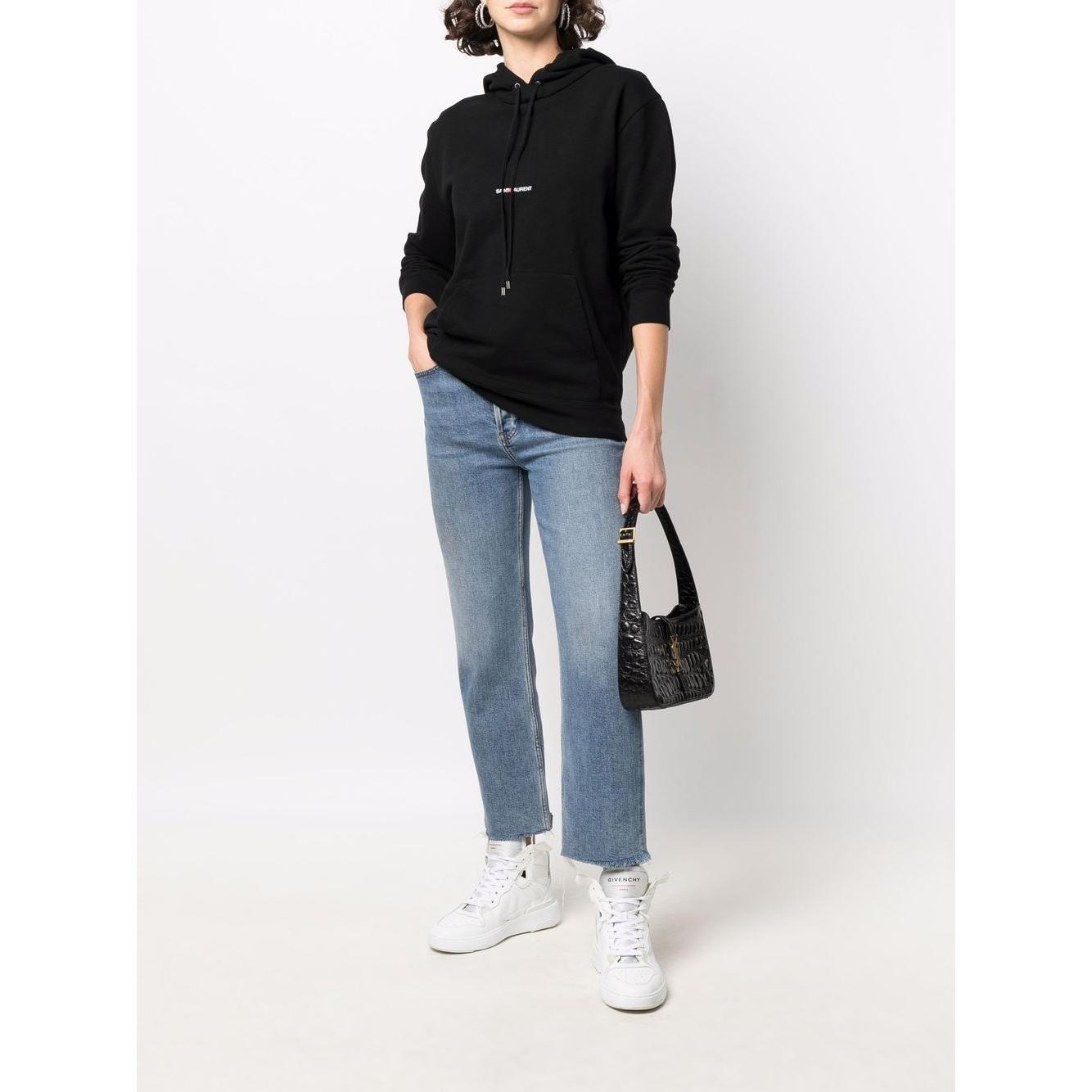 Saint Laurent Logo Print Hoodie 677256YB2EZ1035
