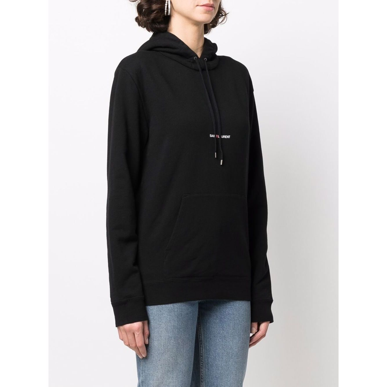 Saint Laurent Logo Print Hoodie 677256YB2EZ1035