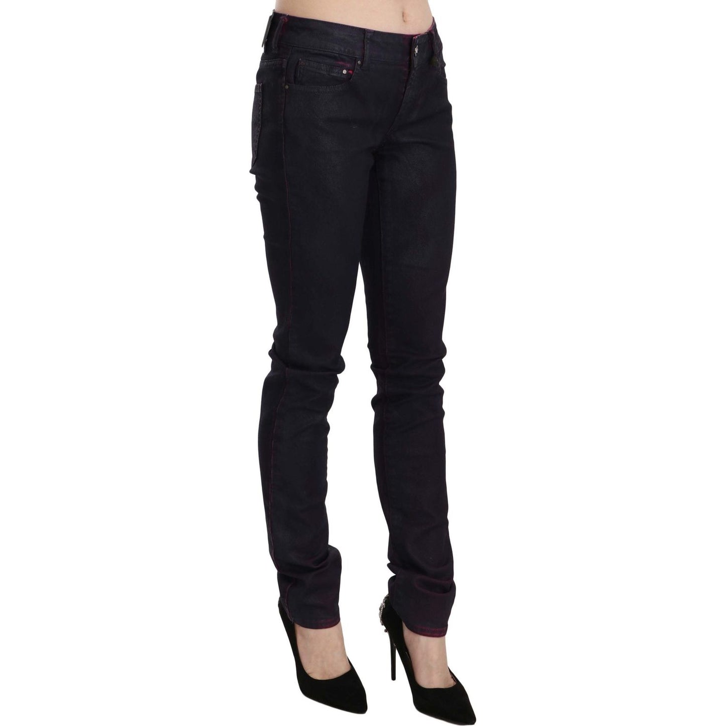 Just Cavalli Black Cotton Low Waist Skinny Denim Pants PAN70353-26