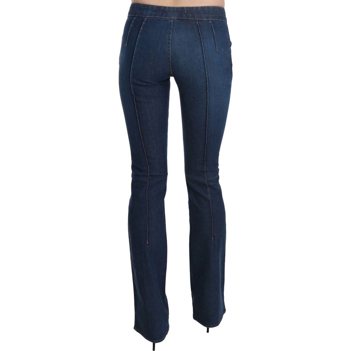 Just Cavalli Blue Low Waist Boot Cut Denim Pants Jeans PAN70363-46