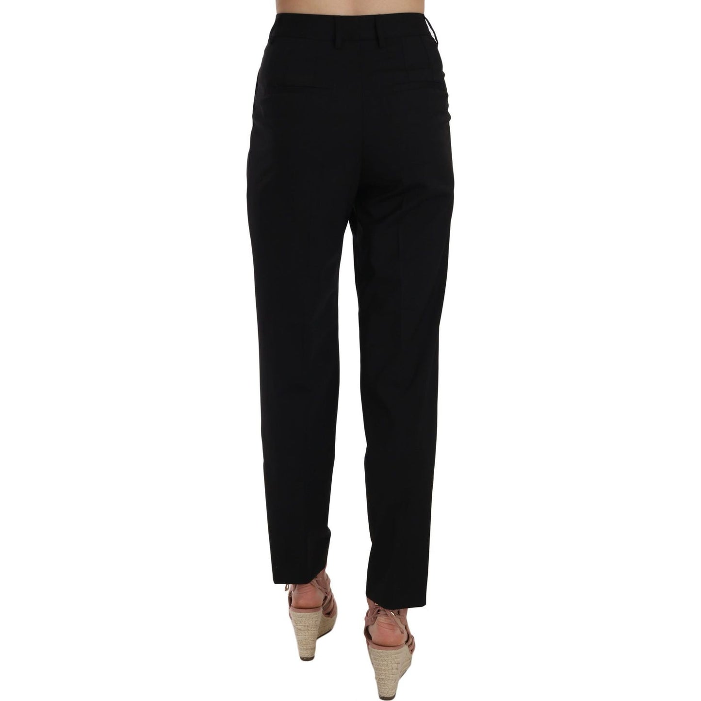 Dolce & Gabbana Black Button Pleated Tapered Trouser Pants PAN70033-36