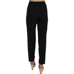 Dolce & Gabbana Black Button Pleated Tapered Trouser Pants PAN70033-36