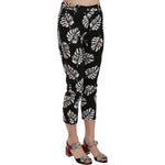 Dolce & Gabbana Black Palm Leaf Print Skinny Pants PAN70046-38