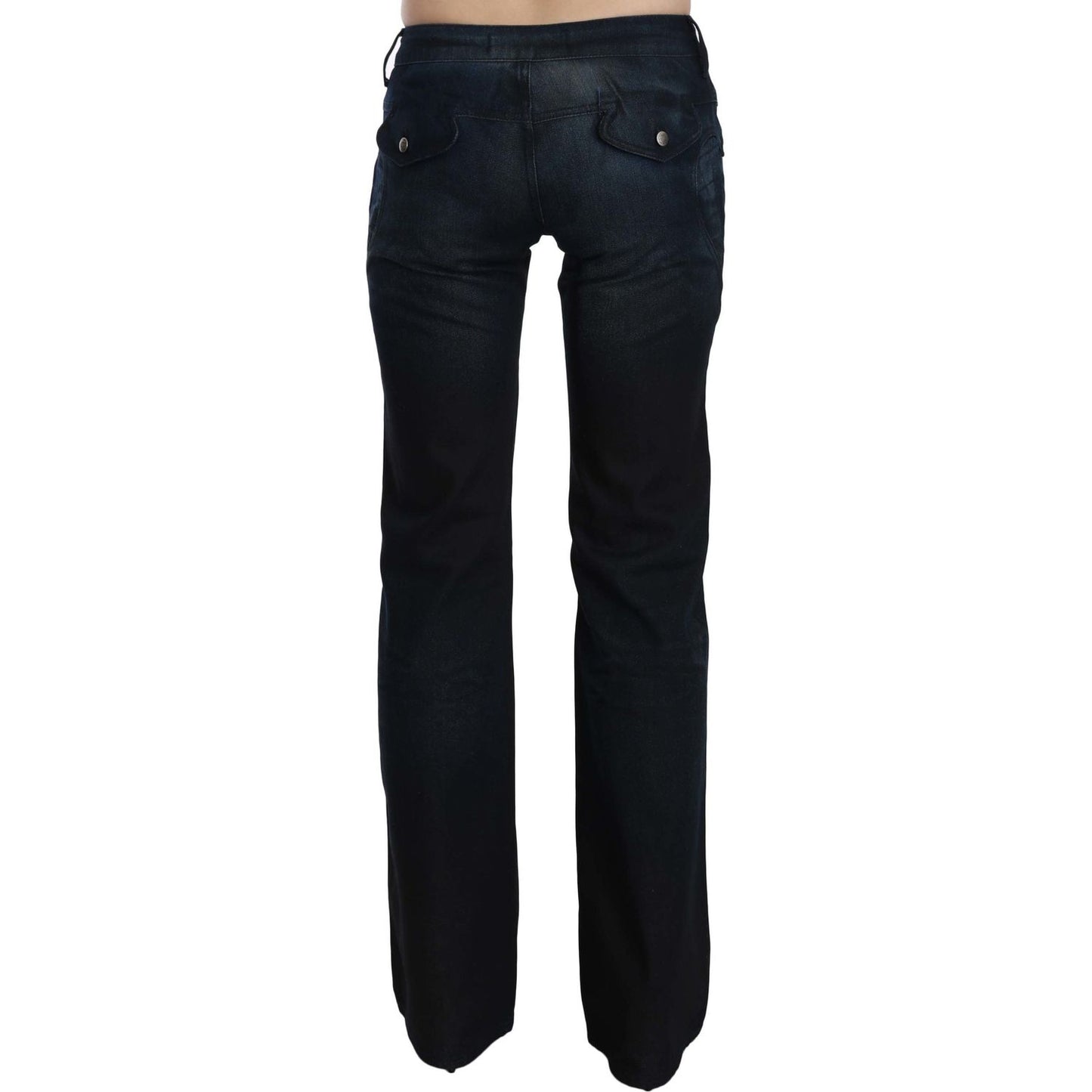 Just Cavalli Blue Washed Mid Waist Straight Denim Pants PAN70375-26