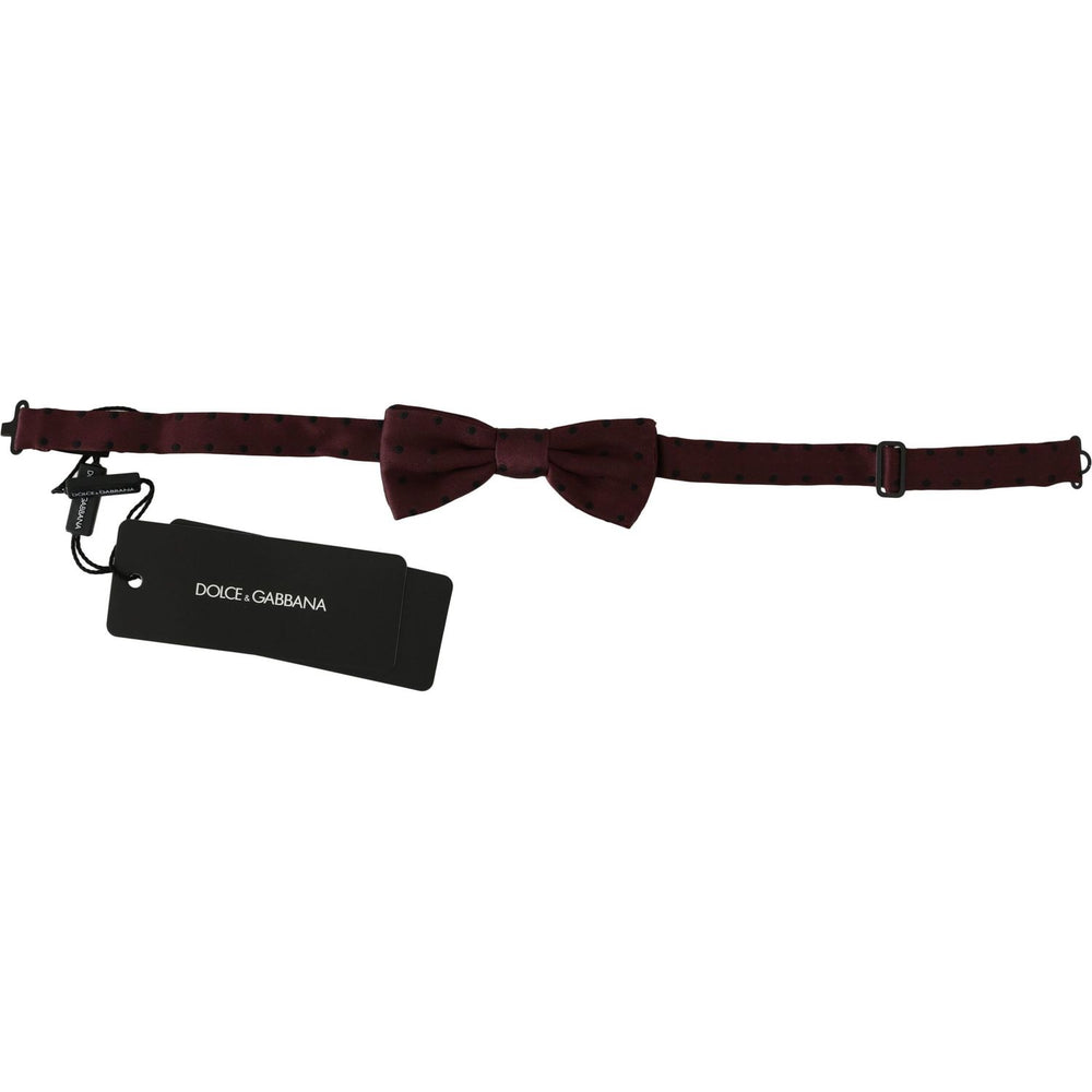 Dolce & Gabbana Purple Dotted Silk Adjustable Neck Papillon Bow Tie Bow Tie