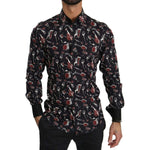 Dolce & Gabbana Black Musical Instrument Slim fit Shirt TSH4009-40