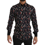 Dolce & Gabbana Black Musical Instrument Slim fit Shirt TSH4009-40