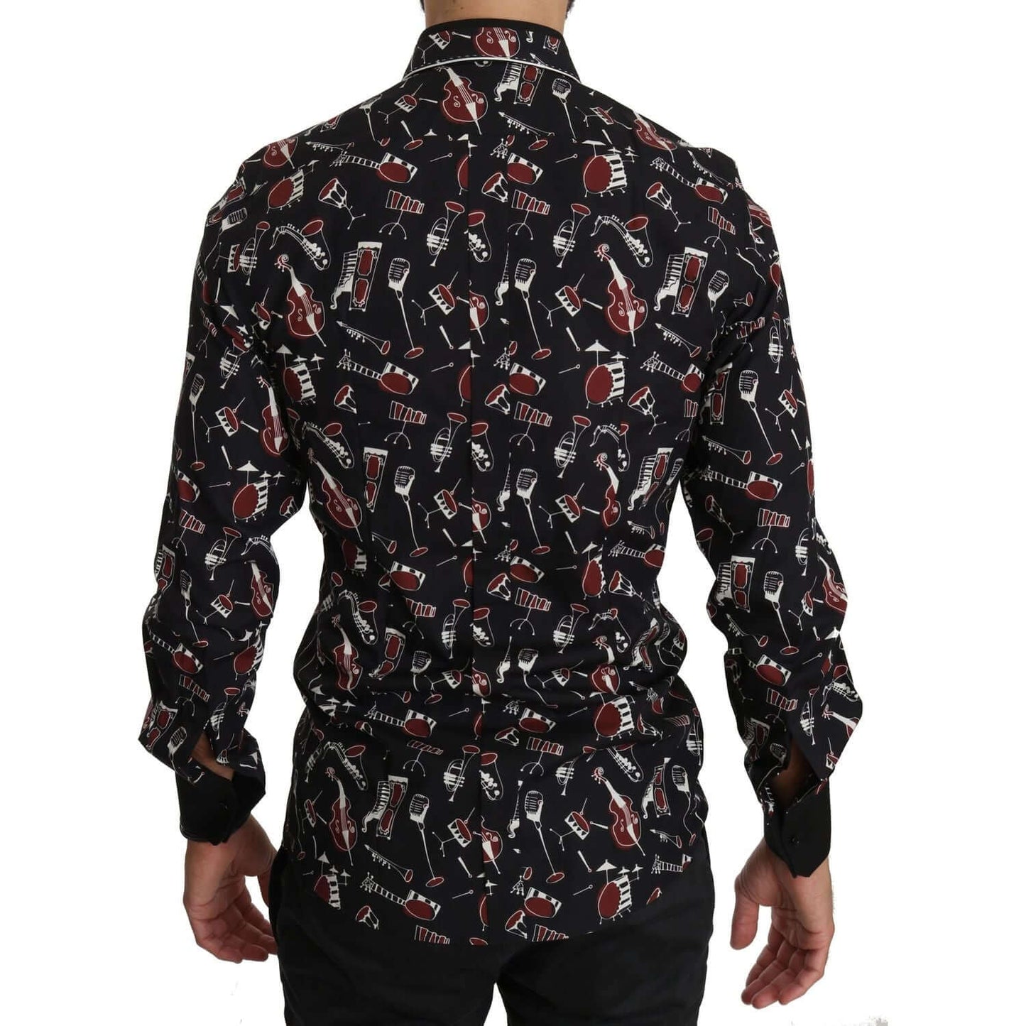 Dolce & Gabbana Black Musical Instrument Slim fit Shirt TSH4009-40