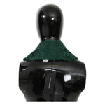 Dolce & Gabbana Green Fur Shoulder Collar Wrap Lambskin Scarf MS5581#2