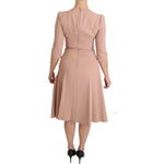 Dolce & Gabbana Pink 3/4 Sleeves A-line Viscose Dress DR2100-38