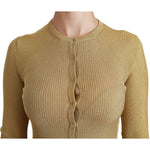 Dolce & Gabbana Gold Long Sleeve Cardigan Viscose Sweater TSH4424-36