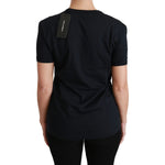 Dolce & Gabbana Blue Amore Patch Crewneck Cotton Top T-shirt TSH4437-38