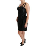 Dolce & Gabbana Black Stretch Satin Jacquard Mini Dress DR2497-46