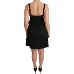 Dolce & Gabbana Black Stretch Satin Jacquard Mini Dress DR2497-46