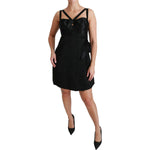 Dolce & Gabbana Black Stretch Satin Jacquard Mini Dress DR2497-46
