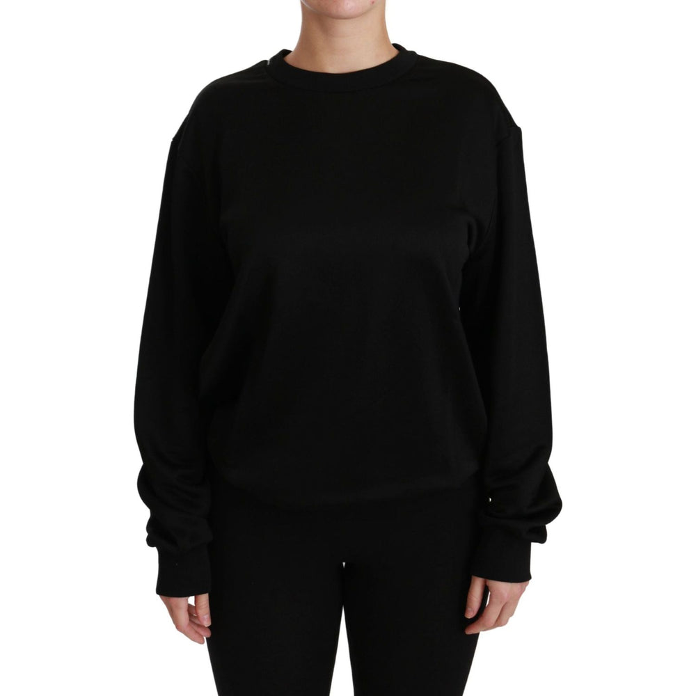 Dolce & Gabbana Black Cotton Crewneck Pullover Sweater TSH4422-38