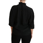 Dolce & Gabbana Black Silk Shirt Ruffled Top Blouse TSH4462-36