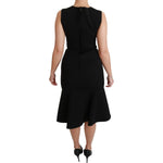 Dolce & Gabbana Elegant Black Fit Flare Wool Blend Dress WOMAN DRESSES Dolce & Gabbana Black