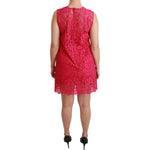 Dolce & Gabbana Pink Floral Lace Shift Gown Mini Dress DR2465-36