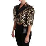 Dolce & Gabbana Blazer Gold Leopard Sequined Jacket JKT2564-36