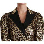 Dolce & Gabbana Blazer Gold Leopard Sequined Jacket JKT2564-36