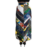 Dolce & Gabbana Multicolor Silk Geometric High Waist Maxi Skirt SKI1429-40