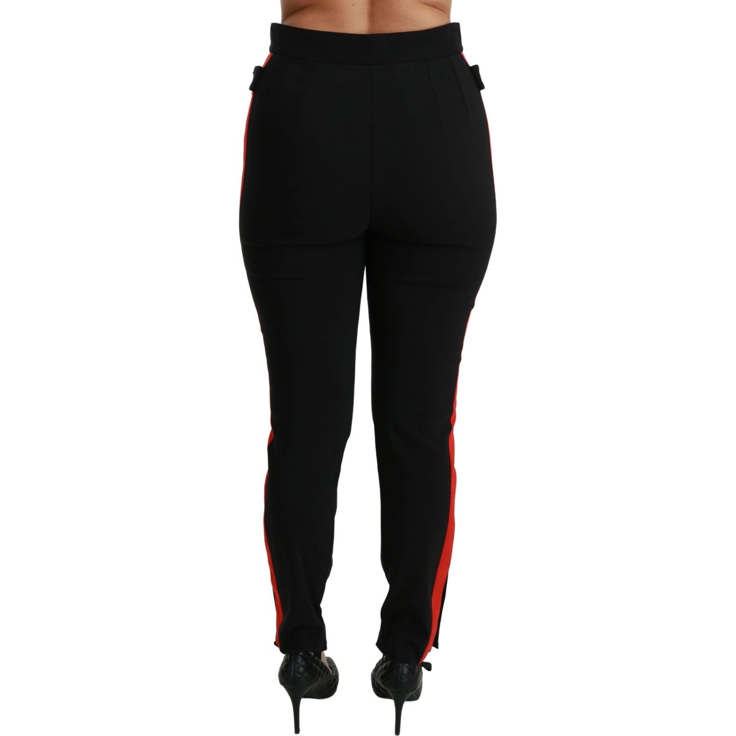 Dolce & Gabbana Black Skinny Stretch Fox Head Cotton Pants PAN70926-40