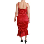 Dolce & Gabbana Red Silk Stretch Mermaid Bodycon Dress DR2459-36
