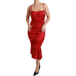 Dolce & Gabbana Red Silk Stretch Mermaid Bodycon Dress DR2459-36