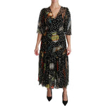 Dolce & Gabbana Black Sea Fish Sicily A-line Shift Dress DR2540-42