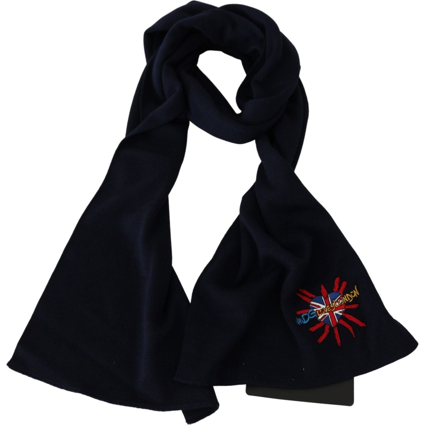 Dolce & Gabbana Blue #DGLovesLondon Wrap Shawl Wool Scarf MS5641