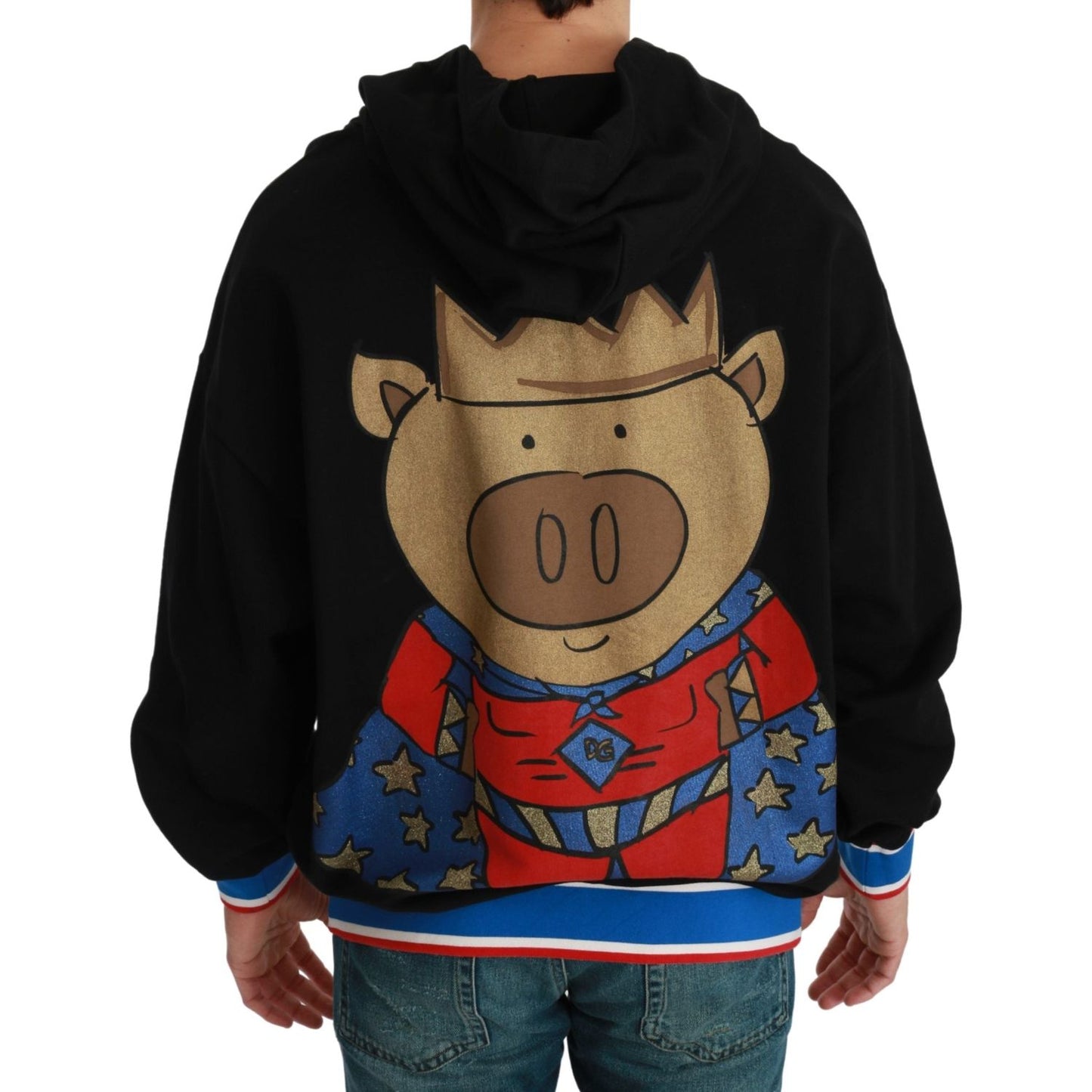 Dolce & Gabbana Black Sweater Pig of the Year Hooded TSH4613-44