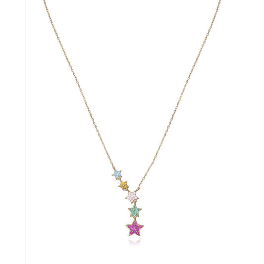 VICEROY JEWELS Mod. 13070C100-39 women's silver necklace with colorful star pendants, quartz movement, in official box.