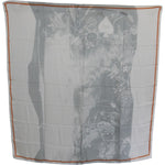 Costume National Gray Red Silk Shawl Foulard Wrap Scarf MS1644