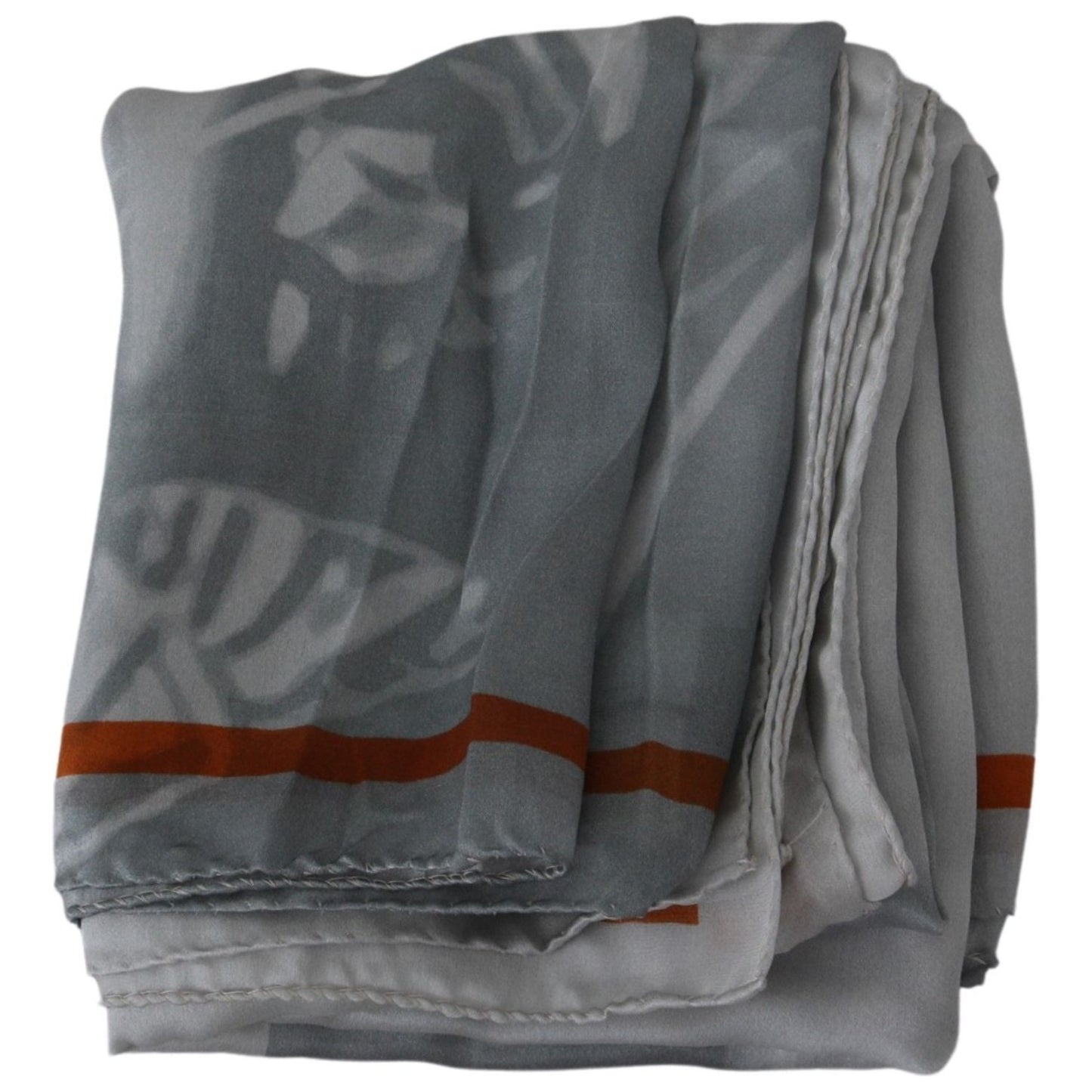 Costume National Gray Red Silk Shawl Foulard Wrap Scarf MS1644