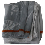 Costume National Gray Red Silk Shawl Foulard Wrap Scarf MS1644