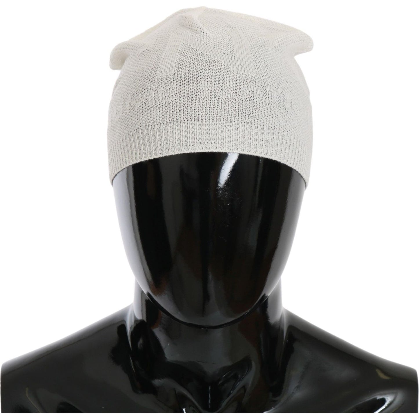Costume National Beanie White Wool Blend Branded Hat HAT20127