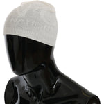 Costume National Beanie White Wool Blend Branded Hat HAT20127
