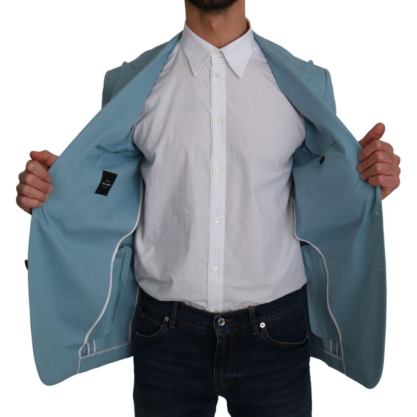 Dolce & Gabbana Blue Slim Fit Coat Jacket MARTINI Blazer KOS1736-48