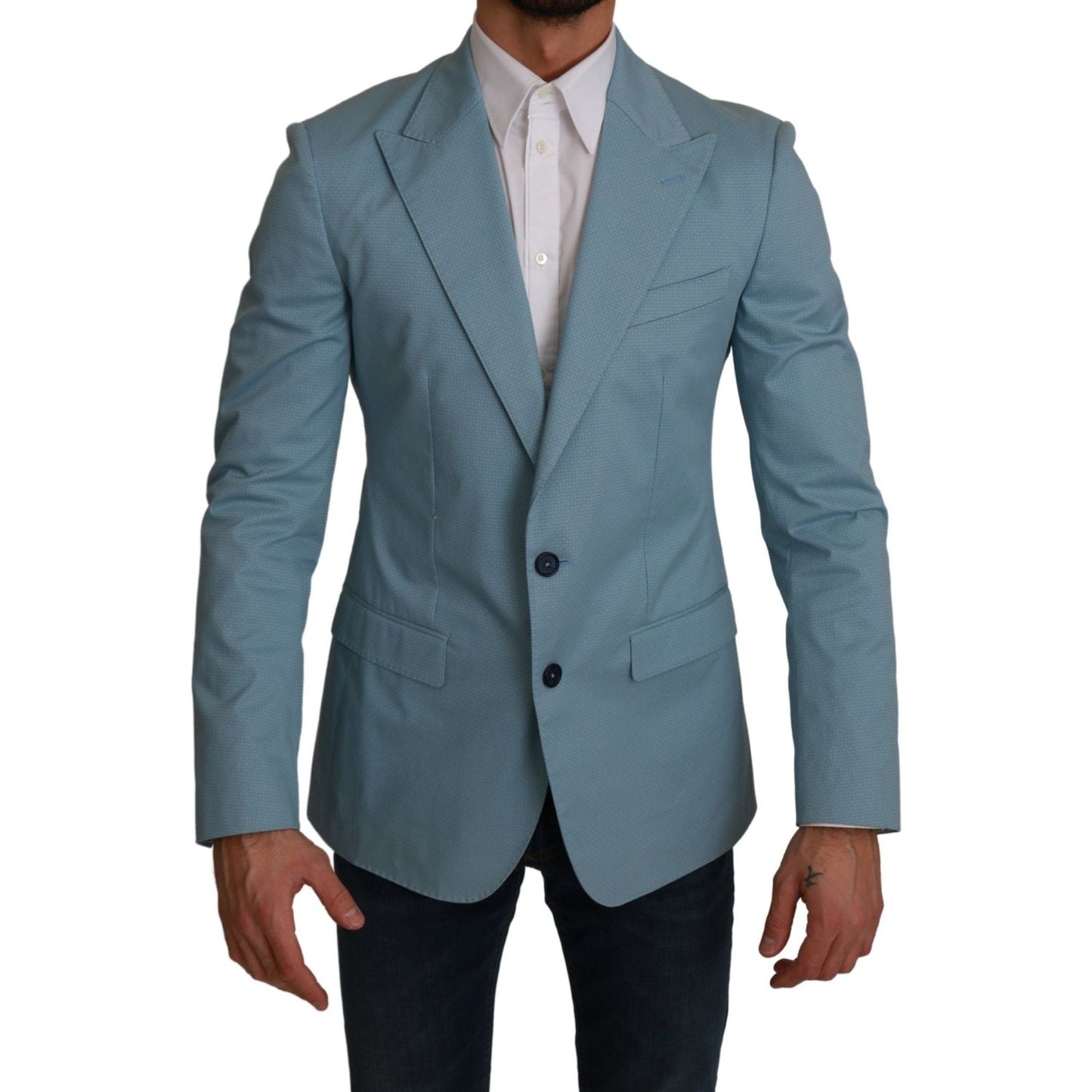 Dolce & Gabbana Blue Slim Fit Coat Jacket MARTINI Blazer KOS1736-48
